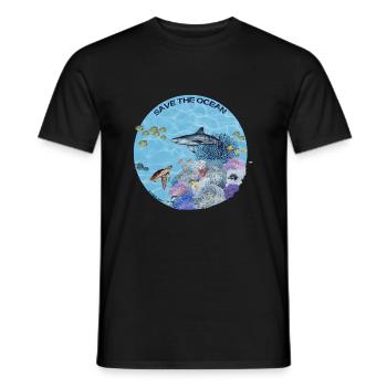 Save the Ocean - Coral reef colored - Men's T-Shirt - black - Front - AI Model Male 178 light (178cm)