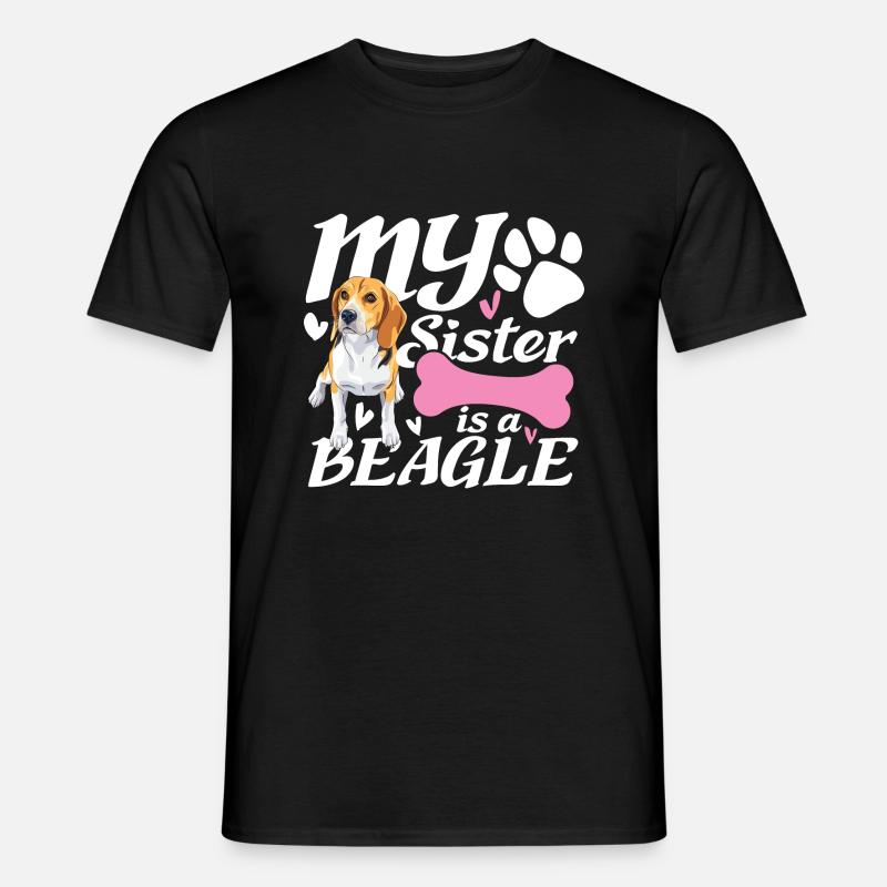 Meine Schwester ist ein Beagle - Männer T-Shirt - Schwarz