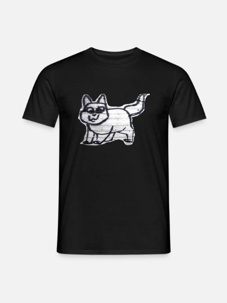 TOMZOFF Graffiti Cat - Männer T-Shirt - Schwarz