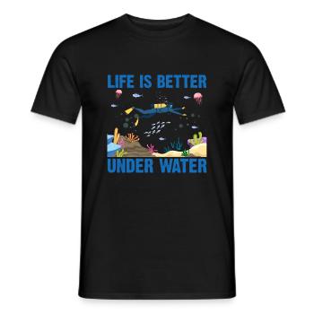 Diving Adventure Divers Sea Ocean - Men's T-Shirt - black - Front - AI Model Male 178 light (178cm)