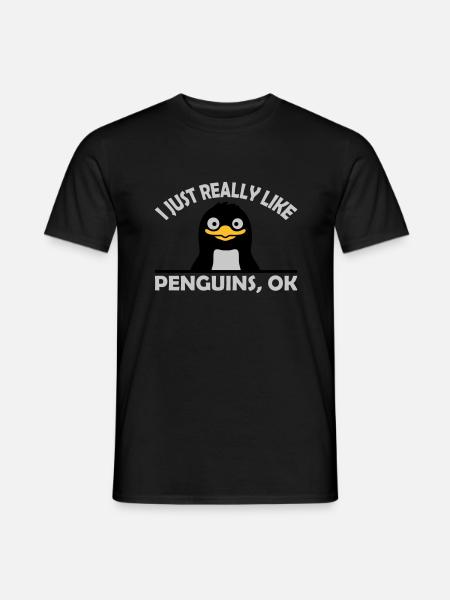 I just like penguins - Men's T-Shirt - black