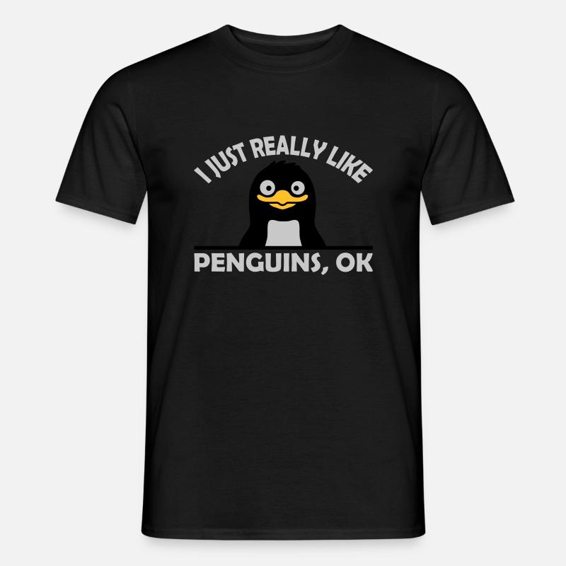 I just like penguins - Men's T-Shirt - black