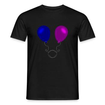 Ballon, Ballons, Fête, - T-shirt homme - noir - Devant - AI Model Male 178 light (178cm)