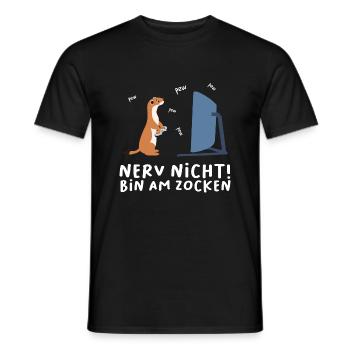 Bin am Zocken Gaming Fuchs - Männer T-Shirt - Schwarz - Vorne - AI Model Male 178 light (178cm)
