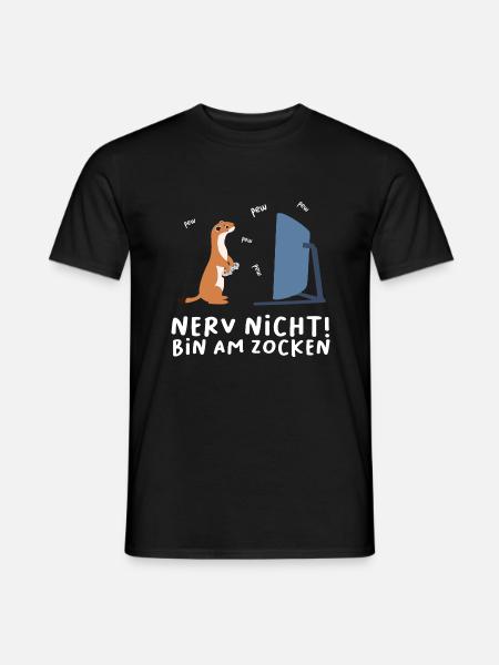 Bin am Zocken Gaming Fuchs - Männer T-Shirt - Schwarz