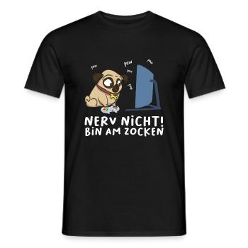 Bin am Zocken Gaming Avocado - Männer T-Shirt - Schwarz - Vorne - AI Model Male 178 light (178cm)