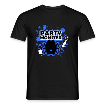 Monstre de fête bleu - T-shirt homme - noir - Devant - AI Model Male 178 light (178cm)