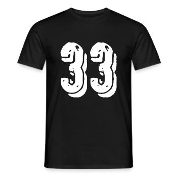 33 number jersey - Men's T-Shirt - black - Front - AI Model Male 178 light (178cm)