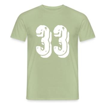 33 number jersey - Men's T-Shirt - sage - Front - AI Model Male 178 light (178cm)