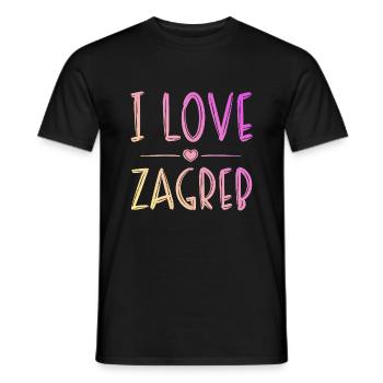 J’aime Zagreb - T-shirt homme - noir - Devant - AI Model Male 178 light (178cm)