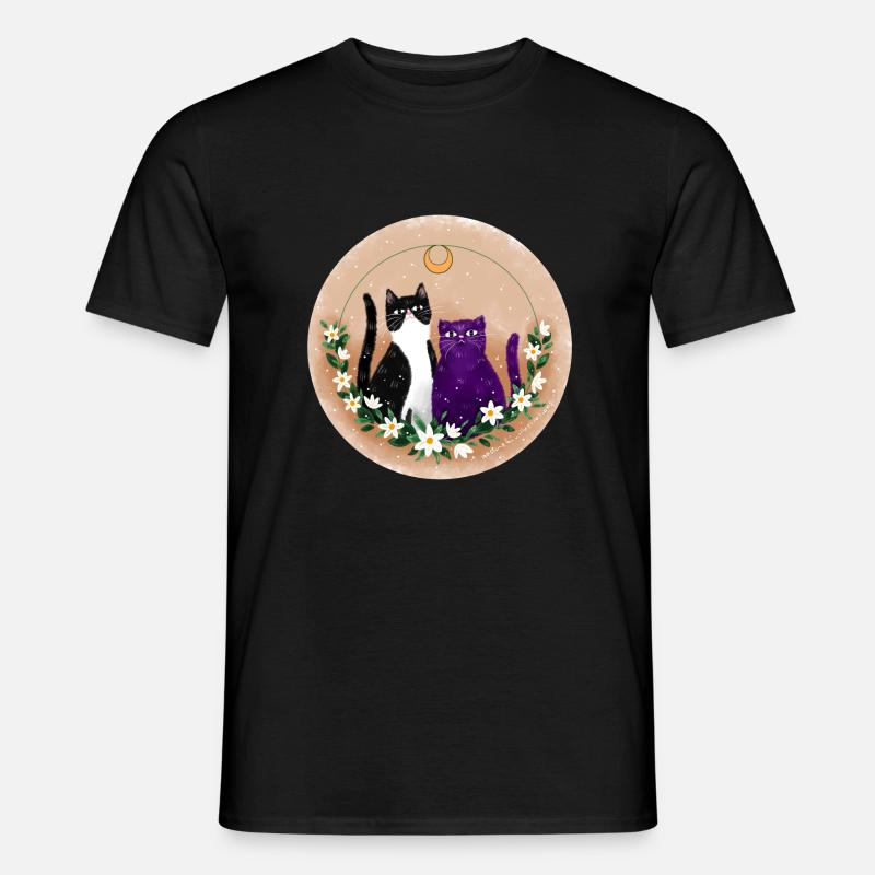 Zwei Katzen - Männer T-Shirt - Schwarz