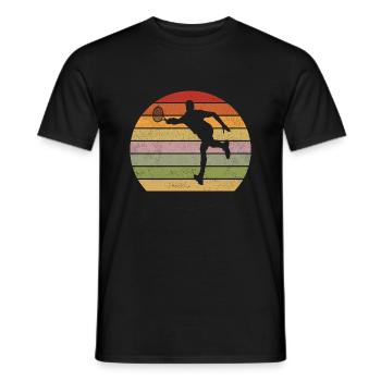 Tennis Vintage Rétro Joueur de Tennis Sport - T-shirt homme - noir - Devant - AI Model Male 178 light (178cm)