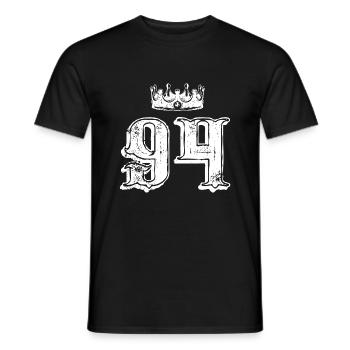 94 Number crown - Men's T-Shirt - black - Front - AI Model Male 178 light (178cm)