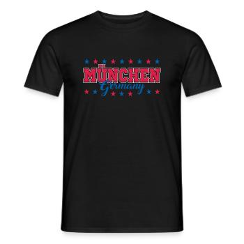 München - Männer T-Shirt - Schwarz - Vorne - AI Model Male 178 light (178cm)