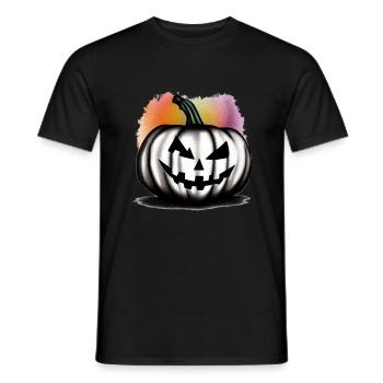 Halloween Spooky Pumpkin Lantern 19 - T-shirt homme - noir - Devant - AI Model Male 178 light (178cm)