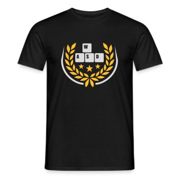 Armoiries de l’étoile WASD - T-shirt homme - noir - Devant - AI Model Male 178 light (178cm)