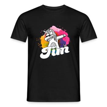 TIM - Beau nom de garçon avec licorne cool - T-shirt homme - noir - Devant - AI Model Male 178 light (178cm)