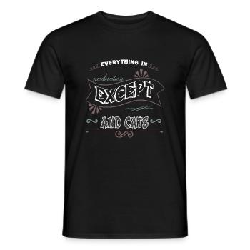 birthday present idea cat butt tshirts cat humor - Men's T-Shirt - black - Front - AI Model Male 178 light (178cm)