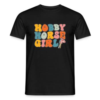 Hobby Horsing Retro Design with Hobbyhorse - Men's T-Shirt - black - Front - AI Model Male 178 light (178cm)