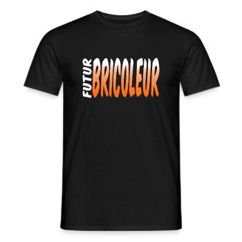 FUTUR BRICOLEUR BRICOLEUSE BRICOLAGE HUMOUR BLAGUE - T-shirt homme - noir - Devant - AI Model Male 178 light (178cm)