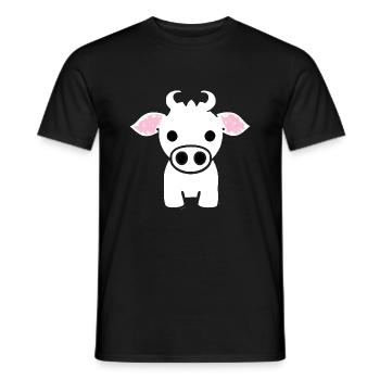 Kuh süß Tier Bauernhof Tiere lustig Kühe neu 2 - Männer T-Shirt - Schwarz - Vorne - AI Model Male 178 light (178cm)