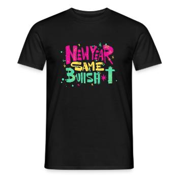 New Year Same Bullshit Happy New Year 2023 - Männer T-Shirt - Schwarz - Vorne - AI Model Male 178 light (178cm)