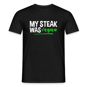 My Steak Was Vegan - Männer T-Shirt - Schwarz - Vorne - AI Model Male 178 light (178cm)