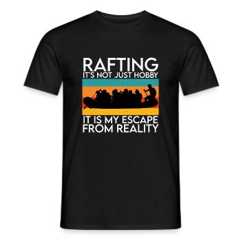 Rafting It's Not Just Hobby My Escape from Reality - Men's T-Shirt - black - Front - AI Model Male 178 light (178cm)