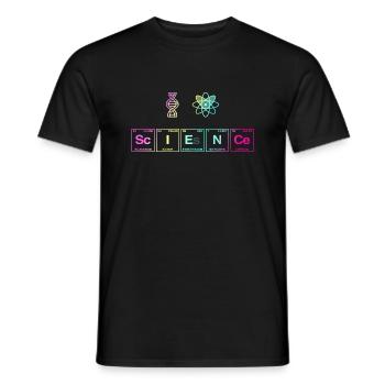 I LOVE SCIENCE - Science Symbols - Men's T-Shirt - black - Front - AI Model Male 178 light (178cm)