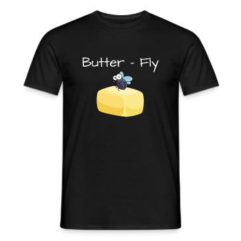 Beurre et mouche, papillon - T-shirt homme - noir - Devant - AI Model Male 178 light (178cm)