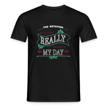 bday happy gift space travel art birthday present - Men's T-Shirt - black - Front - AI Model Male 178 light (178cm)
