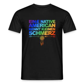 Selbstironie: Woke, Gendern & kulturelle Aneignung - Männer T-Shirt - Schwarz - Vorne - AI Model Male 178 light (178cm)