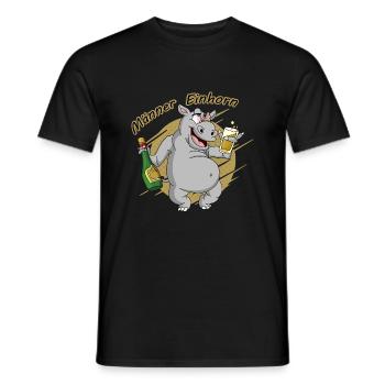 Trinkendes Männer Einhorn - Männer T-Shirt - Schwarz - Vorne - AI Model Male 178 light (178cm)