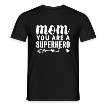 Maman tu es une super-héroïne - T-shirt homme - noir - Devant - AI Model Male 178 light (178cm)