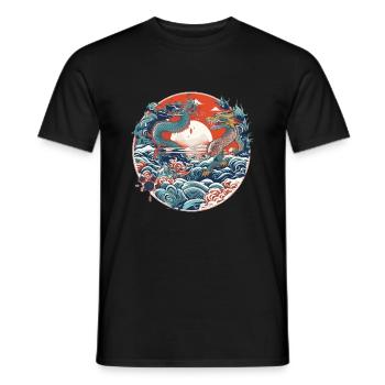 Chinesische Folklore - Männer T-Shirt - Schwarz - Vorne - AI Model Male 178 light (178cm)