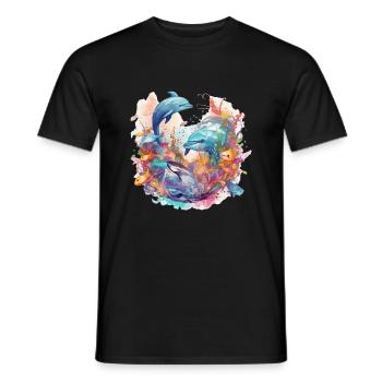 Dolphins - Men's T-Shirt - black - Front - AI Model Male 178 light (178cm)