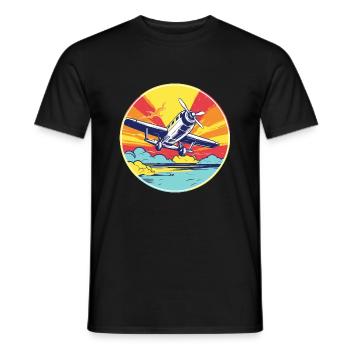 Recreational aircraft - Men's T-Shirt - black - Front - AI Model Male 178 light (178cm)