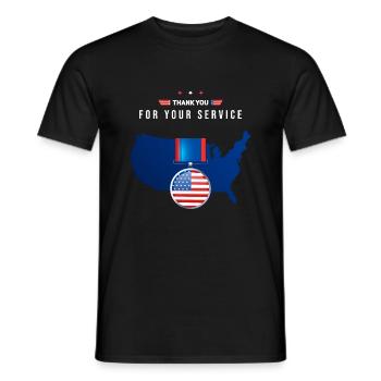 Thank You For Your Service Patriotic Veterans Day - T-shirt homme - noir - Devant - AI Model Male 178 light (178cm)