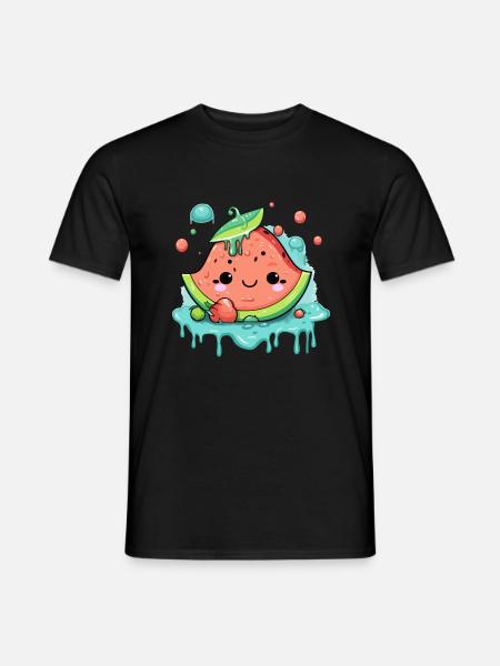 Eli pastèque Kawaii - T-shirt homme - noir