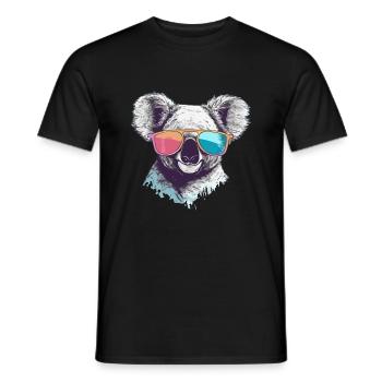 Timy le koala à lunettes - T-shirt homme - noir - Devant - AI Model Male 178 light (178cm)