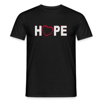 Hope with heart - Men's T-Shirt - black - Front - AI Model Male 178 light (178cm)