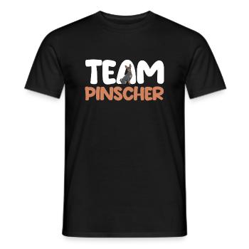 Hund Pinscher - Männer T-Shirt - Schwarz - Vorne - AI Model Male 178 light (178cm)