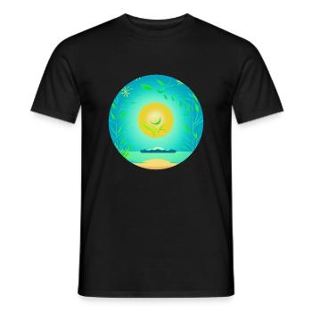 Nature Sun Love - Men's T-Shirt - black - Front - AI Model Male 178 light (178cm)