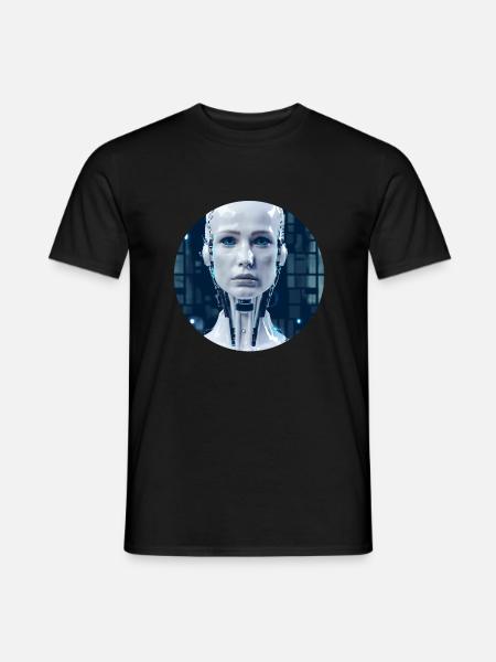 KI Robot/ Ai Roboter/ Cyborg/Cyberpunk - Männer T-Shirt - Schwarz