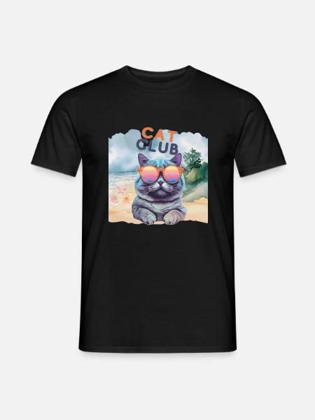 Cat Club - Männer T-Shirt - Schwarz