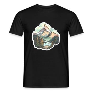 Hiking in the mountains - Men's T-Shirt - black - Front - AI Model Male 178 light (178cm)
