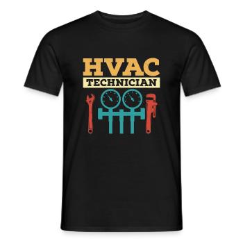 HVAC Technician AC Tech Installer - Männer T-Shirt - Schwarz - Vorne - AI Model Male 178 light (178cm)