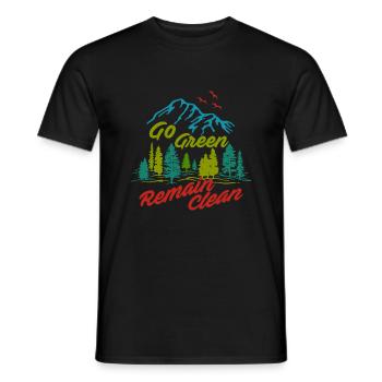 Go Green Remain Clean - Men's T-Shirt - black - Front - AI Model Male 178 light (178cm)