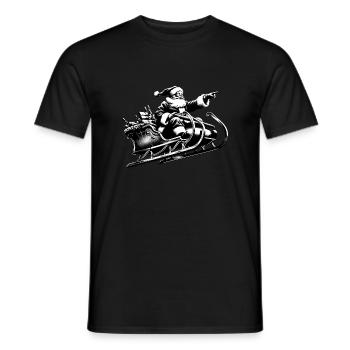 Le Père Noël glisse dans les airs - T-shirt homme - noir - Devant - AI Model Male 178 light (178cm)
