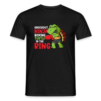 Drôle de tortue graphique Knockout tortue Ninja Vintage - T-shirt homme - noir - Devant - AI Model Male 178 light (178cm)